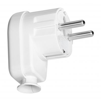 Wtyczka kątowa Uni-Schuko 16A, 230V, biała (OR-AE-13305/W)