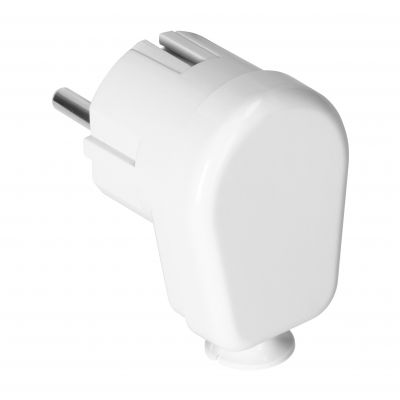 Wtyczka kątowa Uni-Schuko 16A, 230V, biała (OR-AE-13305/W)