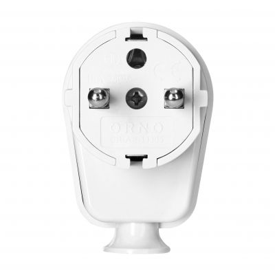 Wtyczka kątowa Uni-Schuko 16A, 230V, biała (OR-AE-13305/W)