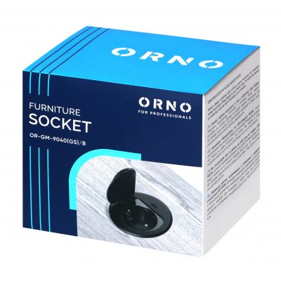 Gniazdo meblowe O6cm wpuszczane w blat z pokrywką, ładowarką USB i przewodem 1,9m, 1x2P+Z (Schuko), (OR-GM-9040(GS)/B)