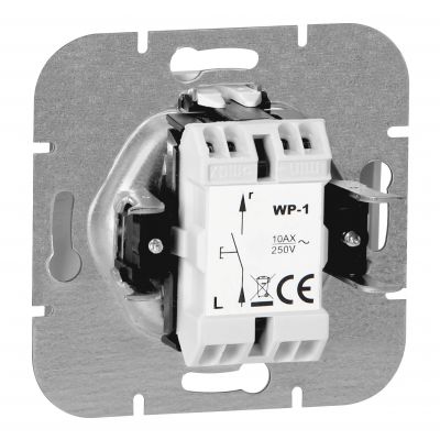 Łącznik jednobiegunowy podtynkowy z podświeleniem Onyx, 10A, 250V, WP-1O/S, biały (OR-OE-7500/P/W)