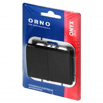 Łącznik podtynkowy świecznikowy Onyx, 10A, 250V, WP-2O, czarny (OR-OE-7501/B)