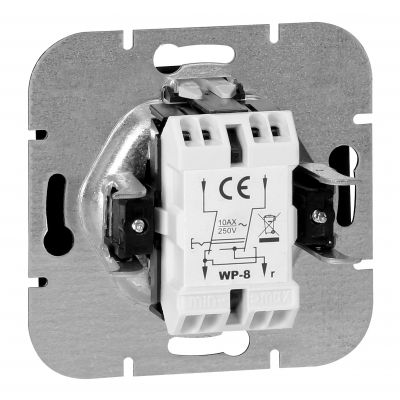 Łącznik krzyżowy podtynkowy Onyx, 10A, 250V, WP-8O, czarny (OR-OE-7503/B)