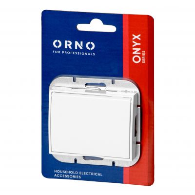 Gniazdo pojedyncze podtynkowe 2P+Z Schuko bryzgoszczelne z klapką Onyx, 16A, 250V, PT-17OH, biały (OR-OE-7505(GS)/WW)
