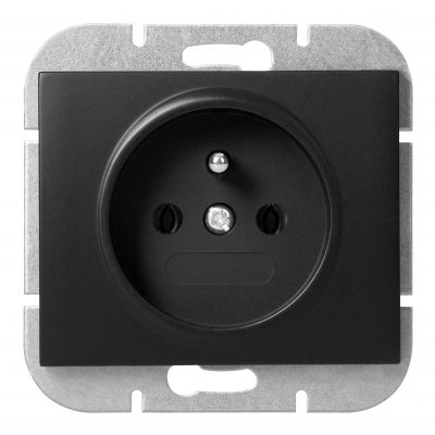 Gniazdo pojedyncze podtynkowe 2P+Z Onyx, 16A, 250V, PT-16O, czarny (OR-OE-7505/B)