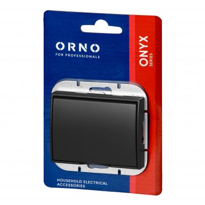 Gniazdo pojedyncze podtynkowe 2P+Z bryzgoszczelne z klapką Onyx, 16A, 250V, PT-16OH, czarny (OR-OE-7505/BB)
