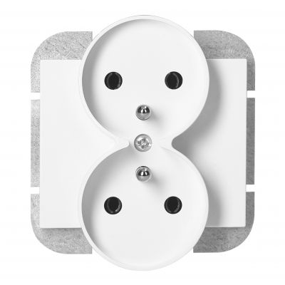 Gniazdo podwójne podtynkowe 2x2P+Z Onyx, 16A, 250V, PT-6OR, biały (OR-OE-7506/W)