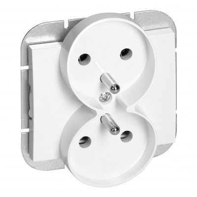 Gniazdo podwójne podtynkowe 2x2P+Z Onyx, 16A, 250V, PT-6OR, biały (OR-OE-7506/W)