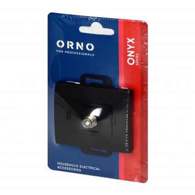 Gniazdo pojedyncze typ F Onyx, TV/F-F/O1, czarny (OR-OE-7514/B)