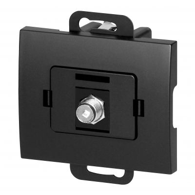 Gniazdo pojedyncze typ F Onyx, TV/F-F/O1, czarny (OR-OE-7514/B)