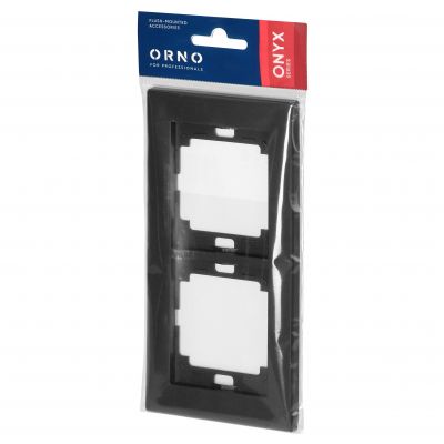 Ramka podwójna Onyx, Ra-2O, czarny (OR-OE-7520/2/B)