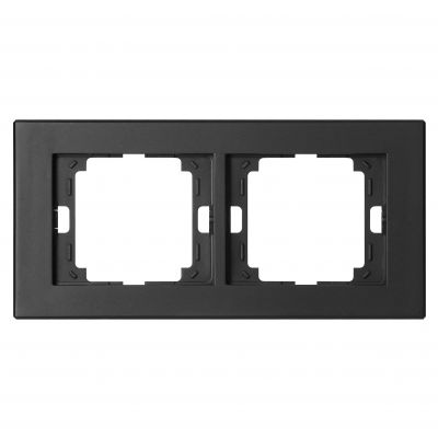 Ramka podwójna Onyx, Ra-2O, czarny (OR-OE-7520/2/B)
