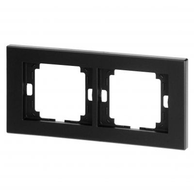 Ramka podwójna Onyx, Ra-2O, czarny (OR-OE-7520/2/B)