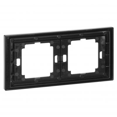 Ramka podwójna Onyx, Ra-2O, czarny (OR-OE-7520/2/B)