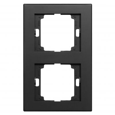 Ramka podwójna pionowa Onyx, Ra-2OP, czarny (OR-OE-7520/2/V/B)