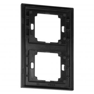 Ramka podwójna pionowa Onyx, Ra-2OP, czarny (OR-OE-7520/2/V/B)