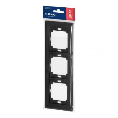 Ramka potrójna Onyx, Ra-3O, czarny (OR-OE-7520/3/B)