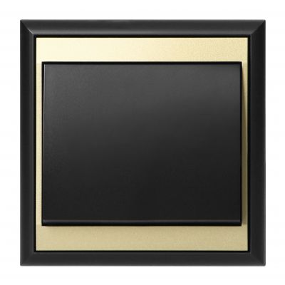 Łącznik podtynkowy jednobiegunowy Luna, 10A, 250V, WP-1L, czarny/złoty (OR-OE-7600/BC)