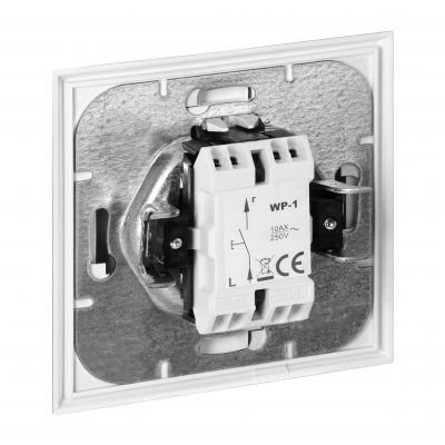 Łącznik podtynkowy jednobiegunowy Luna, 10A, 250V, WP-1L, srebrny (OR-OE-7600/G)