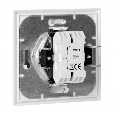 Łącznik podtynkowy jednobiegunowy Luna, 10A, 250V, WP-1L, biały (OR-OE-7600/W)