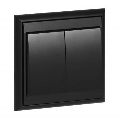 Łącznik podtynkowy świecznikowy Luna, 10A, 250V, WP-2L, czarny (OR-OE-7601/B)
