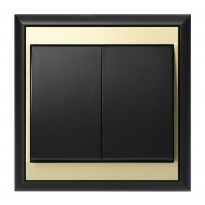 Łącznik podtynkowy świecznikowy Luna, 10A, 250V, WP-2L, czarny/złoty (OR-OE-7601/BC)