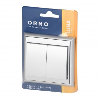 Łącznik podtynkowy świecznikowy Luna, 10A, 250V, WP-2L, srebrny (OR-OE-7601/G)