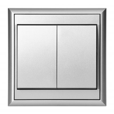 Łącznik podtynkowy świecznikowy Luna, 10A, 250V, WP-2L, srebrny (OR-OE-7601/G)