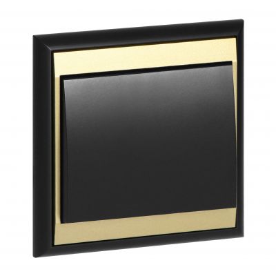 Łącznik podtynkowy schodowy Luna, 10A, 250V, WP-5L, czarny/złoty (OR-OE-7602/BC)