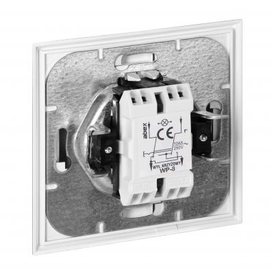 Łącznik krzyżowy podtynkowy Luna, 10A, 250V, WP-8L, biały (OR-OE-7603/W)