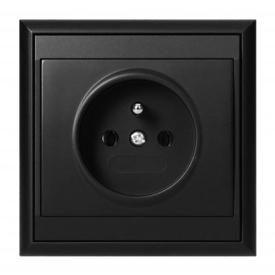 Gniazdo pojedyncze podtynkowe 2P+Z Luna, 16A, 250V, PT-16L, czarny (OR-OE-7605/B)