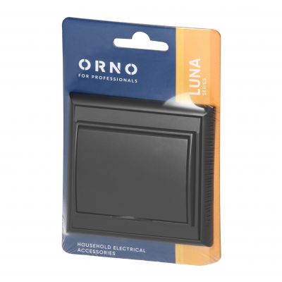 Gniazdo pojedyncze podtynkowe 2P+Z, bryzgoszczelne z klapką Luna, 16A, 250V, PT-16LH, czarny (OR-OE-7605/BB)