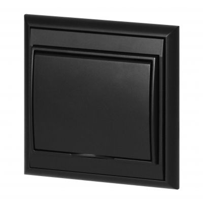 Gniazdo pojedyncze podtynkowe 2P+Z, bryzgoszczelne z klapką Luna, 16A, 250V, PT-16LH, czarny (OR-OE-7605/BB)