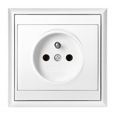 Gniazdo pojedyncze podtynkowe 2P+Z Luna, 16A, 250V, PT-16L, biały (OR-OE-7605/W)