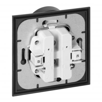 Gniazdo podwójne podtynkowe 2x2P+Z Luna, 16A, 250V, PT-6LR, czarny/złoty (OR-OE-7606/BC)