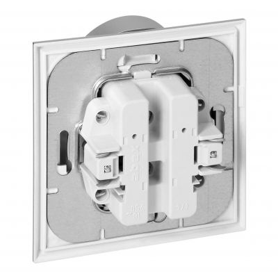 Gniazdo podwójne podtynkowe 2x2P+Z Luna, 16A, 250V, PT-6LR, srebrny (OR-OE-7606/G)