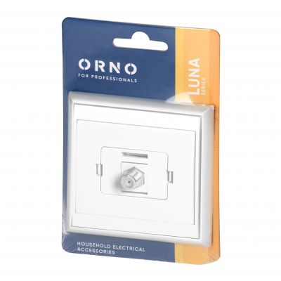 Gniazdo pojedyncze typ F Luna, TV/F-F1/L1, biały (OR-OE-7614/W)