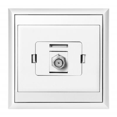 Gniazdo pojedyncze typ F Luna, TV/F-F1/L1, biały (OR-OE-7614/W)