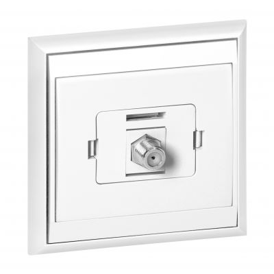 Gniazdo pojedyncze typ F Luna, TV/F-F1/L1, biały (OR-OE-7614/W)