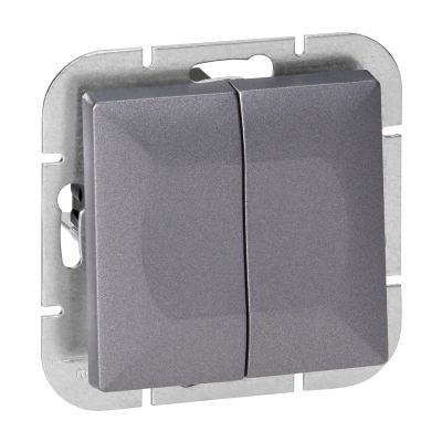Łącznik podtynkowy świecznikowy Pearl, 10A, 250V, WP-2P, antracyt (OR-OE-7701/A)