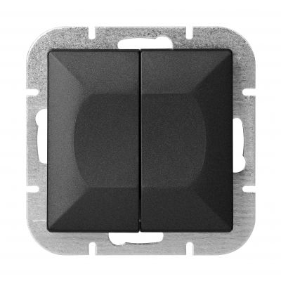 Łącznik świecznikowy podtynkowy z podświeleniem Pearl, 10A, 250V, WP-2P/S, czarny (OR-OE-7701/P/B)