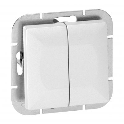 Łącznik świecznikowy podtynkowy z podświeleniem Pearl, 10A, 250V, WP-2P/S, biały (OR-OE-7701/P/W)