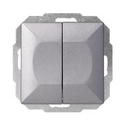 Łącznik podtynkowy schodowy podwójny Pearl, 10A, 250V, WP-2/5P, antracyt (OR-OE-7702/2/A)