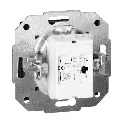 Łącznik podtynkowy schodowy podwójny Pearl, 10A, 250V, WP-2/5P, czarny (OR-OE-7702/2/B)
