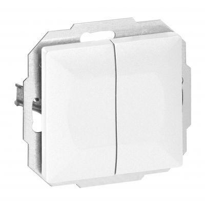 Łącznik podtynkowy schodowy podwójny Pearl, 10A, 250V, WP-2/5P, biały (OR-OE-7702/2/W)