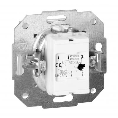 Łącznik podtynkowy schodowy podwójny Pearl, 10A, 250V, WP-2/5P, biały (OR-OE-7702/2/W)