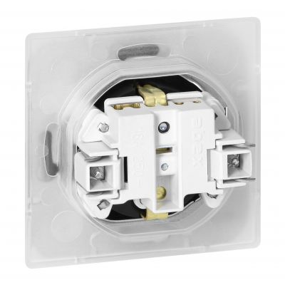 Gniazdo pojedyncze podtynkowe 2P+Z Schuko bryzgoszczelne z klapką Pearl, 16A, 250V, PT-17PH, czarny (OR-OE-7705(GS)/BB)