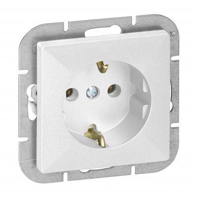 Gniazdo pojedyncze podtynkowe 2P+Z Schuko Pearl, 16A, 250V, PT-17P, biały (OR-OE-7705(GS)/W)