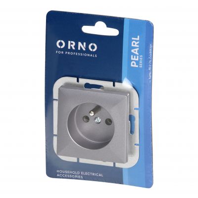 Gniazdo pojedyncze podtynkowe 2P+Z Pearl, 16A, 250V, PT-16P, antracyt (OR-OE-7705/A)