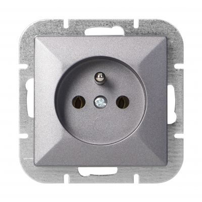 Gniazdo pojedyncze podtynkowe 2P+Z Pearl, 16A, 250V, PT-16P, antracyt (OR-OE-7705/A)